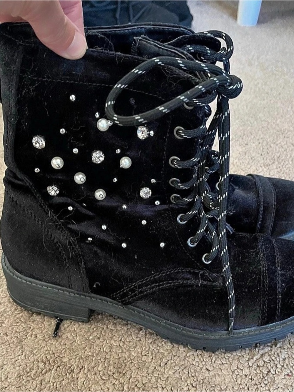 Studded Black Combat Boots